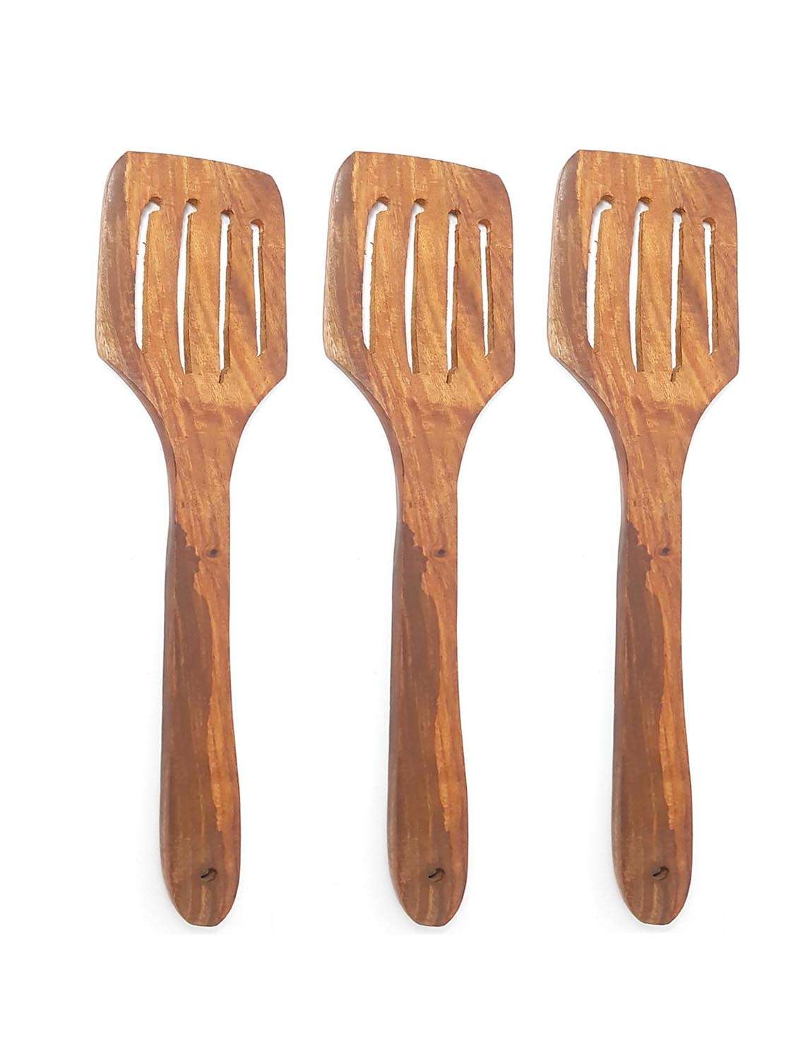 buzykart® wooden fancy design kitchen ware spoon set of 3