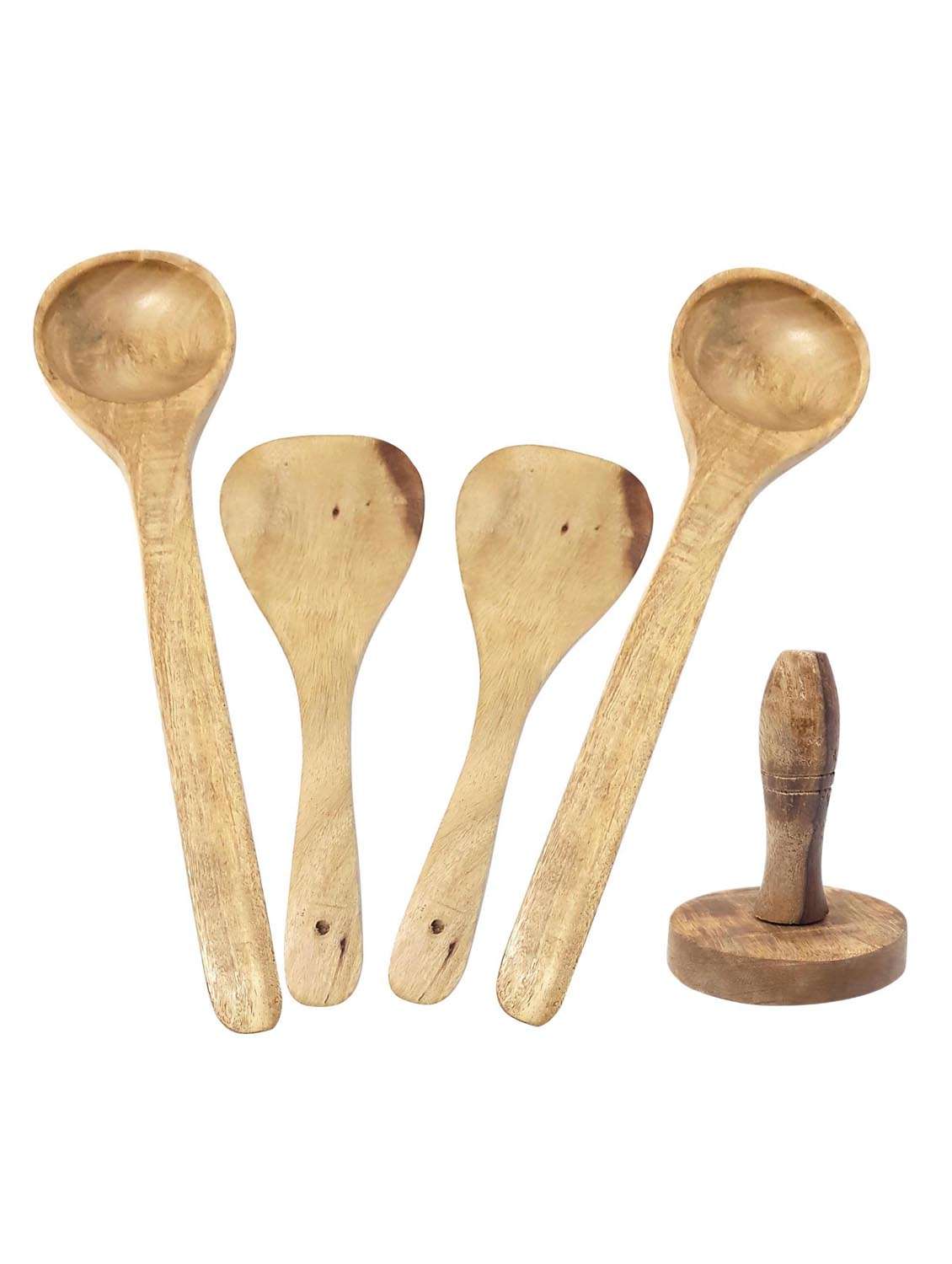 buzykart® brown wooden kitchen tool - pack of 5