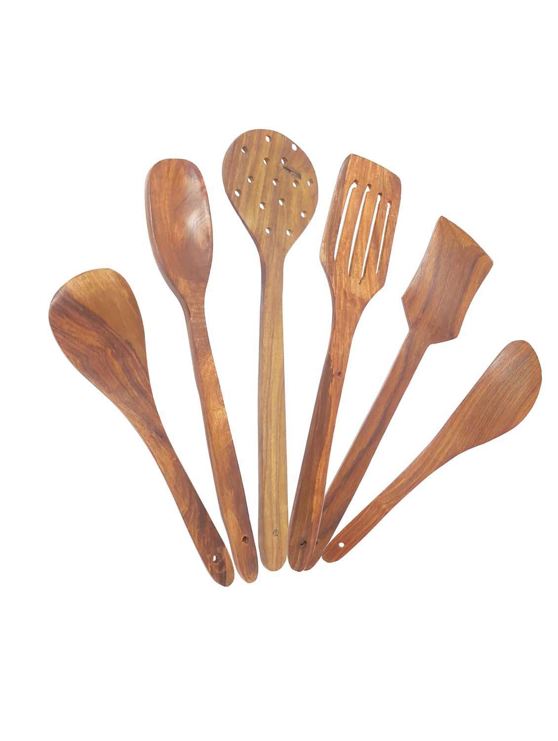 buzykart® wooden cooking & serving spoon (pack of 6)