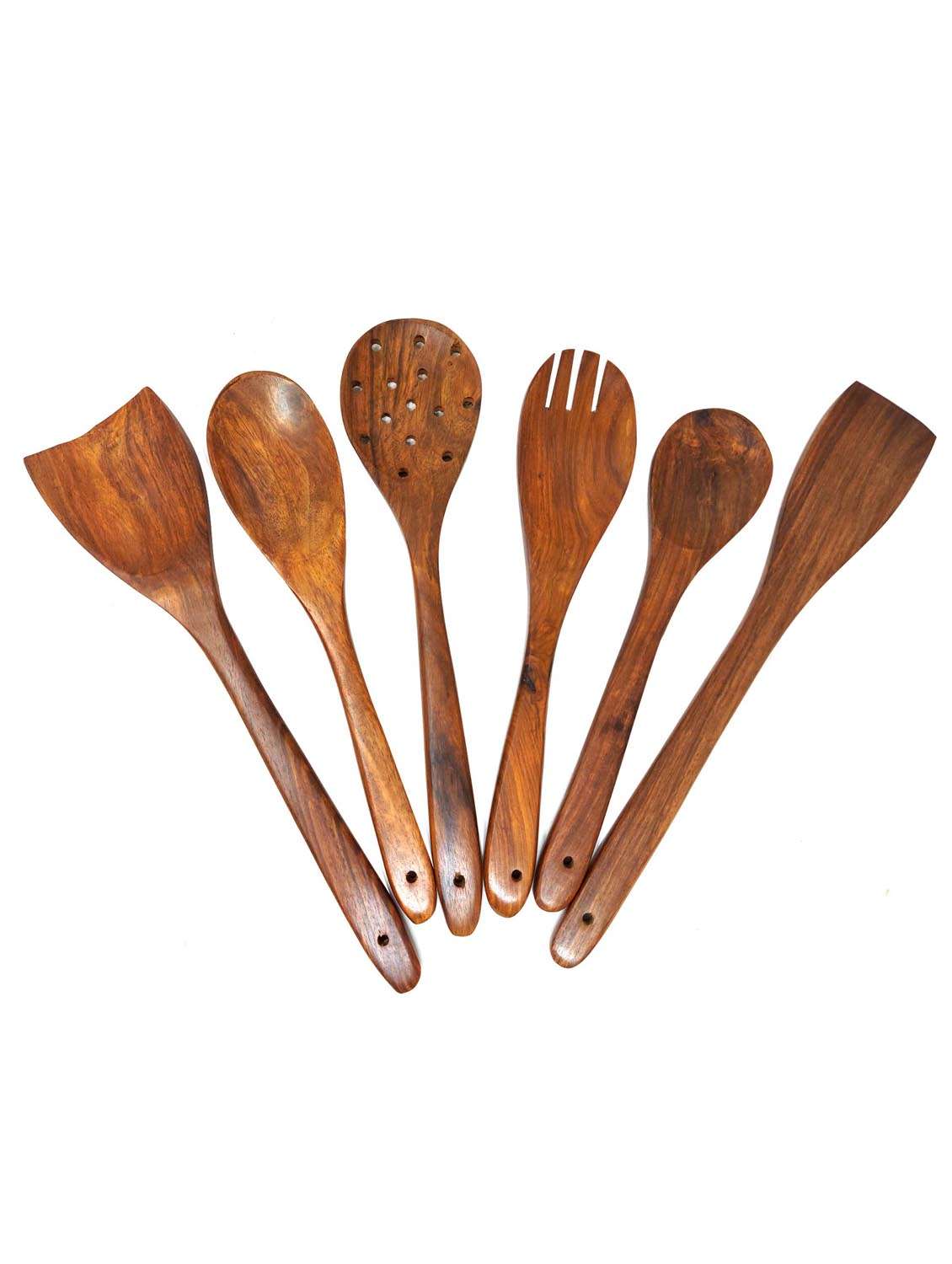 set of 6 wooden ladle set