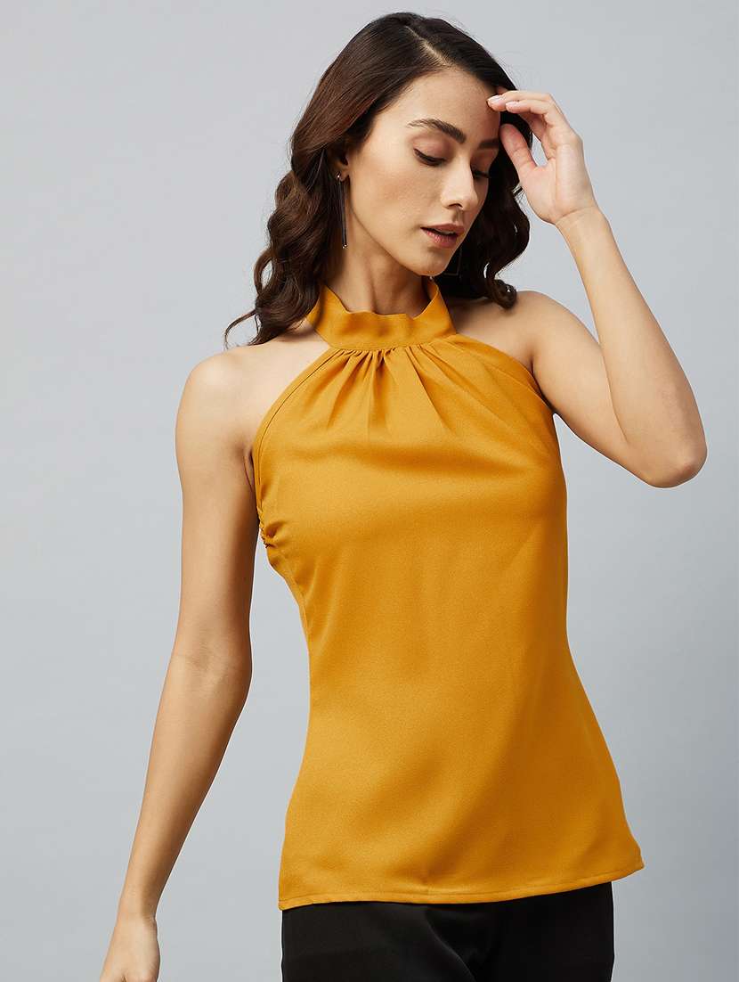 halter neck solid  top - 18219508 -  Standard Image - 2