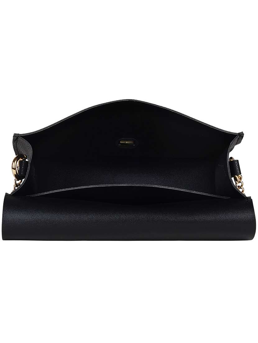 black solid structured sling bag - 18219519 -  Standard Image - 2