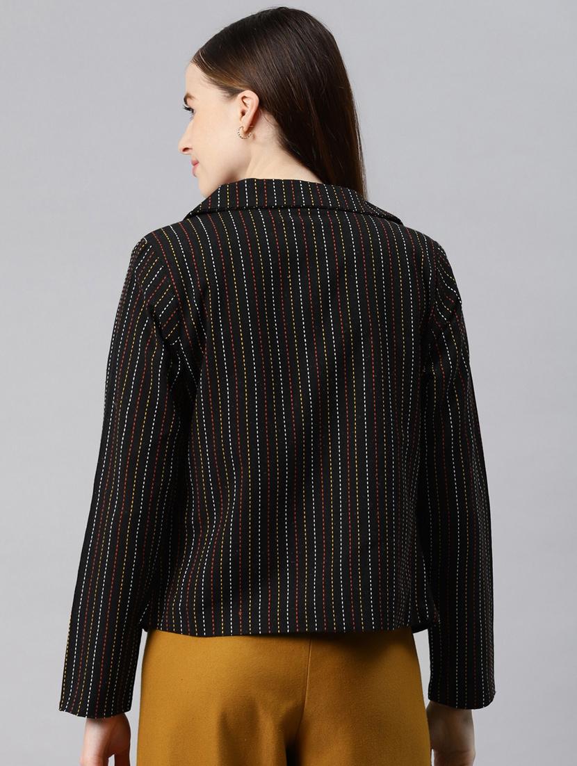 open-front lapel-collared kantha formal blazer - 18221305 - Standard Image - 2