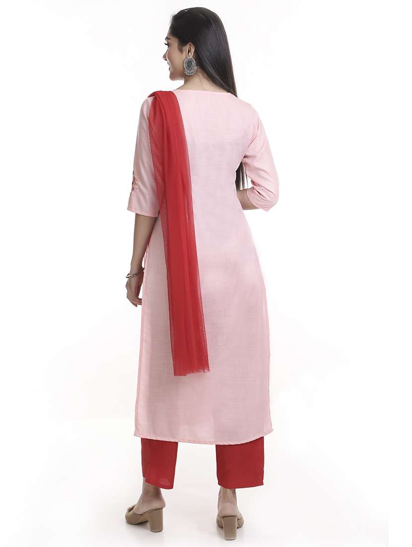pink art silk kurta pant set - 18221367 - Standard Image - 2