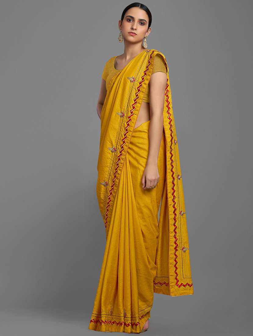 women's embroidered saree with blouse