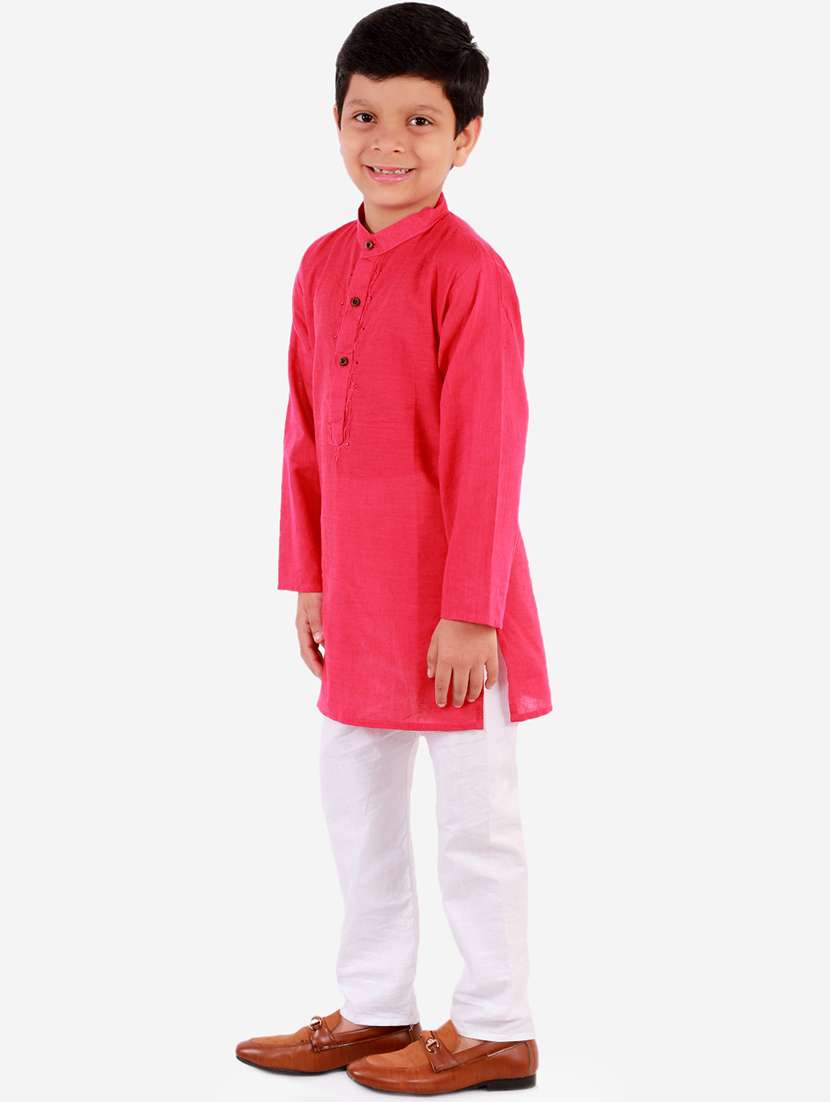pink solid kurta pajama set - 18221755 - Standard Image - 2