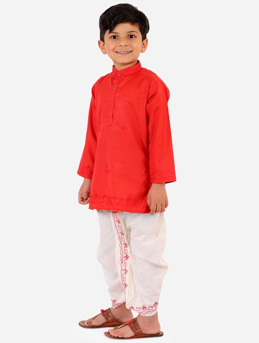 red solid kurta set - 18221768 - Standard Image - 2
