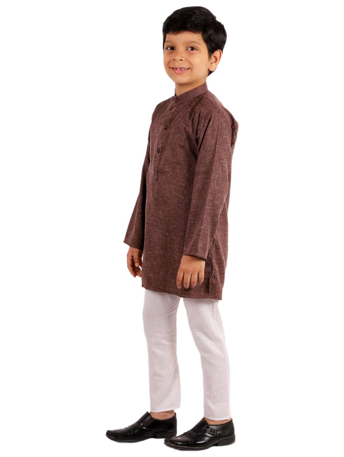 brown solid kurta set - 18221772 -  Standard Image - 2