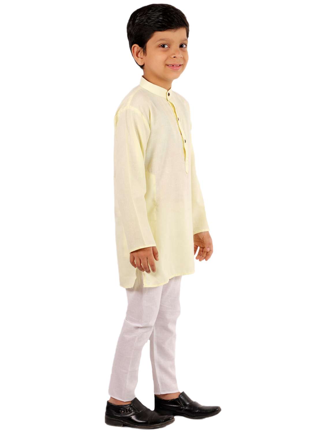 yellow solid kurta set - 18221775 -  Standard Image - 2