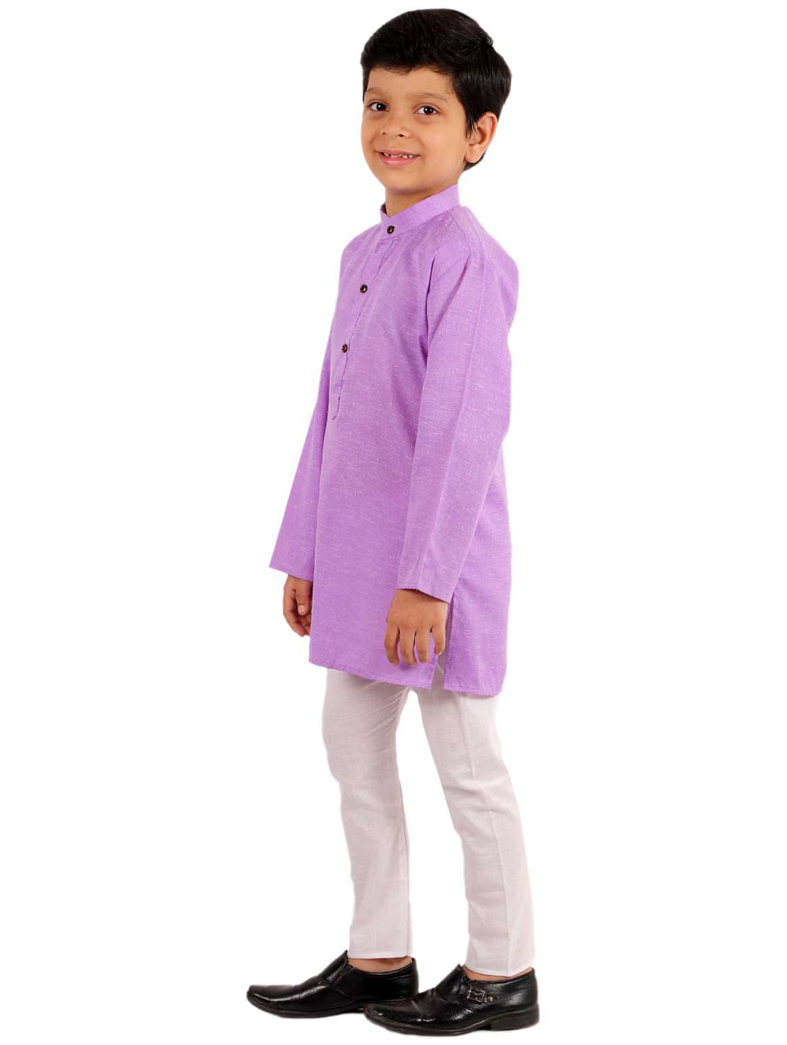 purple solid kurta set - 18221776 - Standard Image - 2