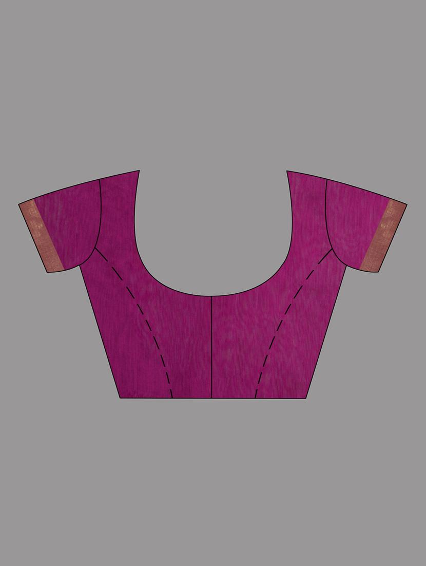 pink handloom saree with blouse - 18223582 - Standard Image - 2
