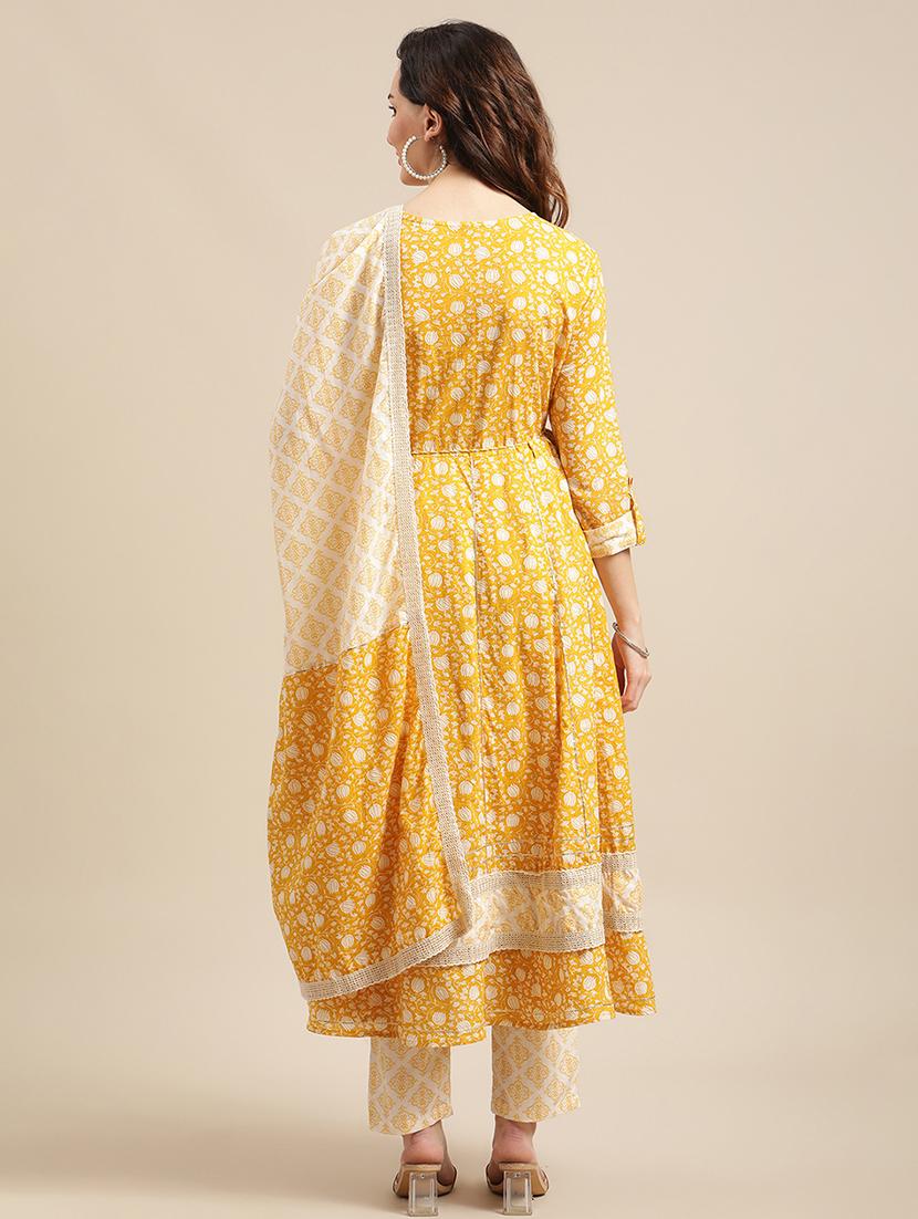yellow cotton kurta pant set - 18223891 - Standard Image - 2