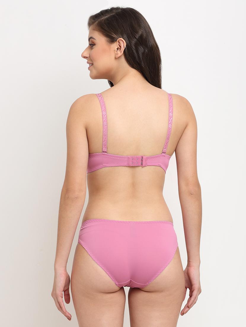 purple solid bras and panty set - 18225016 - Standard Image - 2
