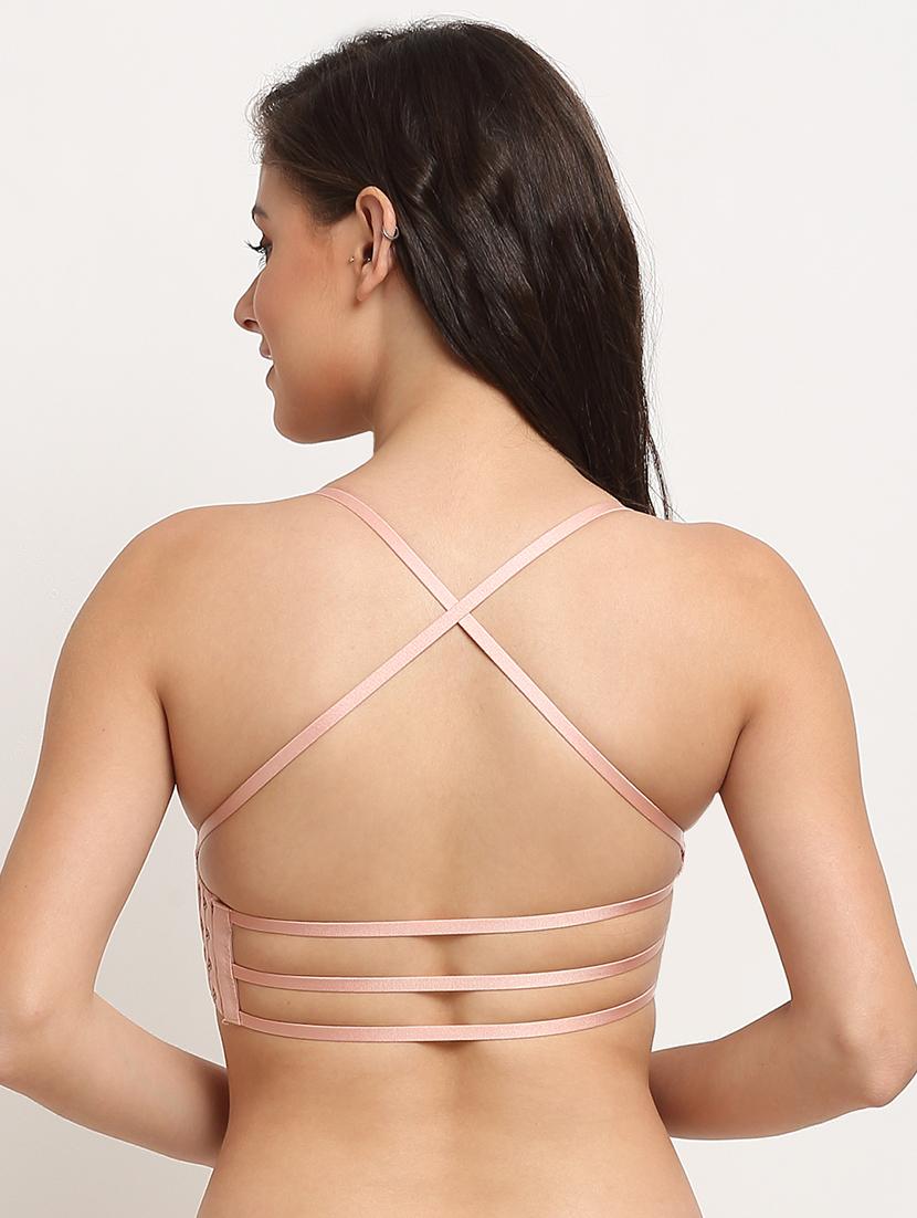 pink solid plunge bra - 18225057 - Standard Image - 2