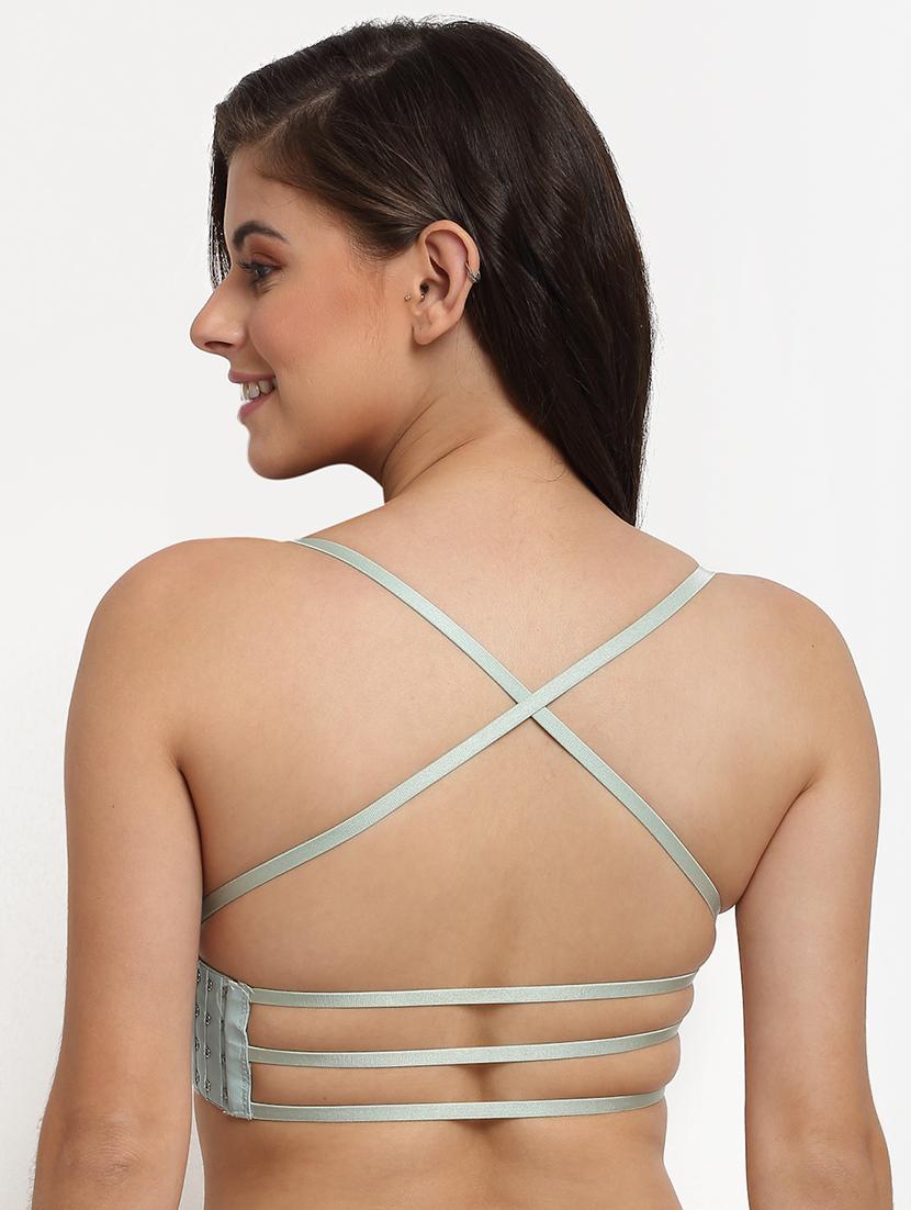 green solid plunge bra - 18225060 - Standard Image - 2
