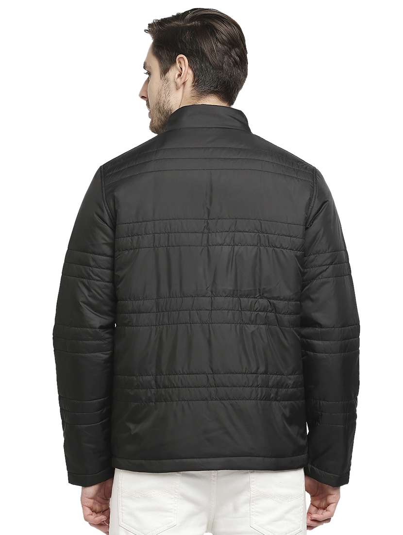 black solid quilted jacket - 18225981 - Standard Image - 2