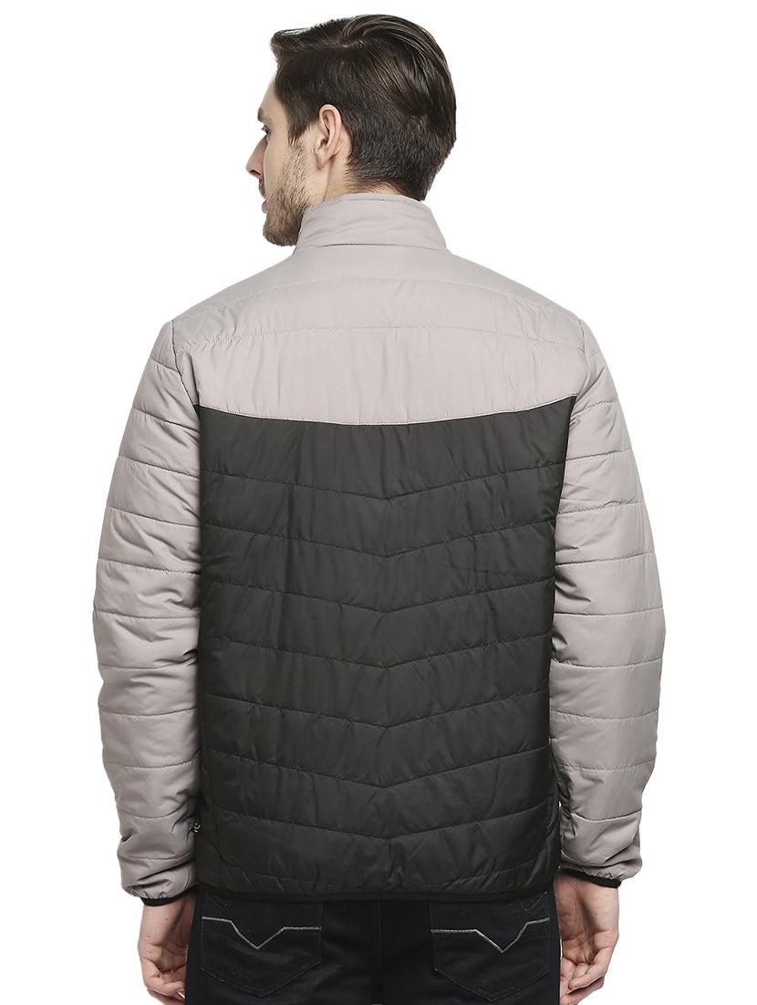 black color-blocked quilted jacket - 18225991 - Standard Image - 2
