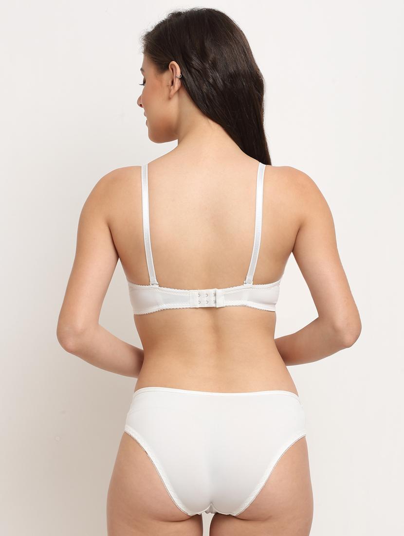 white solid bras and panty set - 18226055 - Standard Image - 2