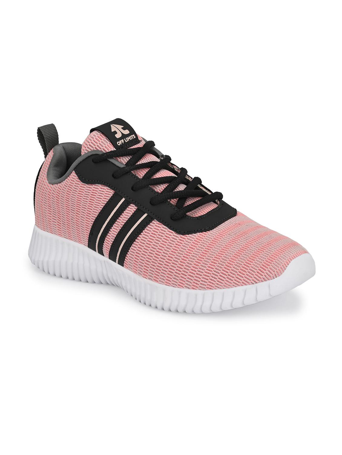 pink synthetic & mesh laceup sports shoes - 18226365 -  Zoom Image - 0