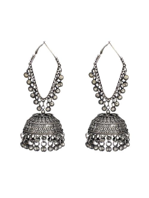 black metal jhumka earring - 18226854 - Standard Image - 0