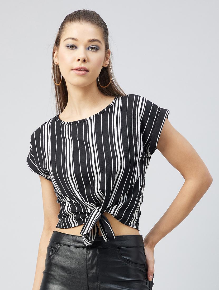 women's crop round neck top - 18226869 -  Zoom Image - 0