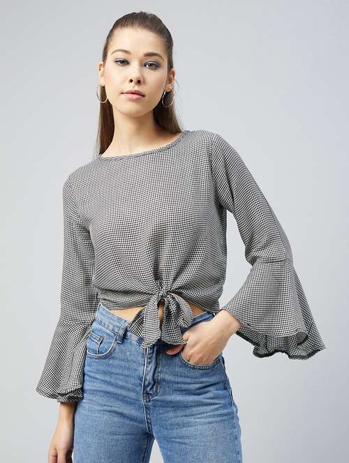 women's crop round neck top - 18226872 -  Standard Image - 0