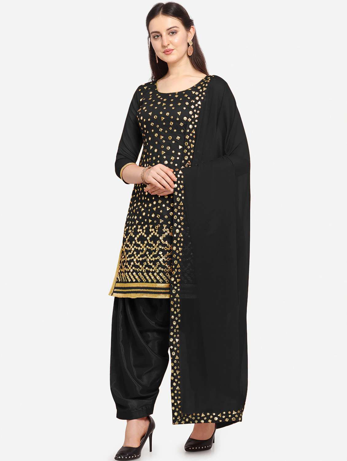 black silk blend unstitched suit