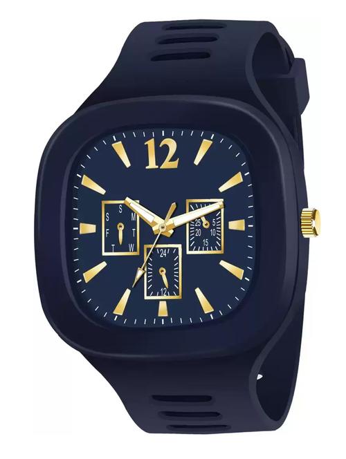 lorenz stylish square blue dial smooth silicon strap addi stylish designer analog watch- blue | mk-3098k - 18227662 - Standard Image - 0