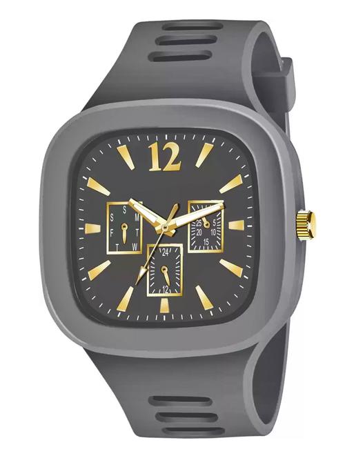 lorenz stylish square grey dial smooth silicon strap addi stylish designer analog watch- grey | mk-402r - 18227665 -  Standard Image - 0