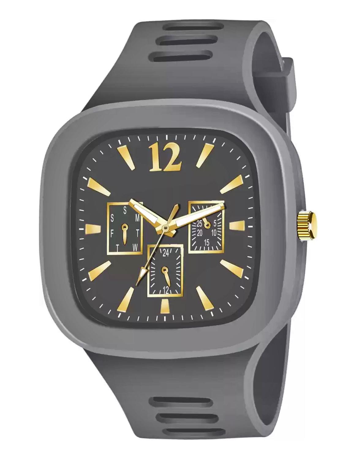 lorenz stylish square grey dial smooth silicon strap addi stylish designer analog watch- grey | mk-402r - 18227665 -  Zoom Image - 0