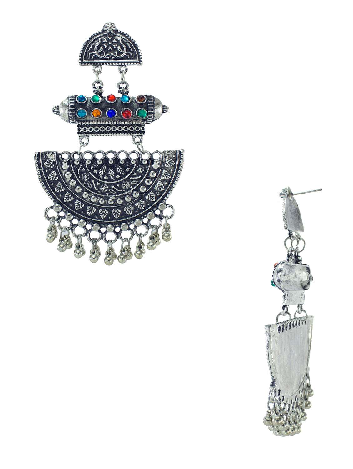 silver metal drop earring - 18228819 -  Standard Image - 2