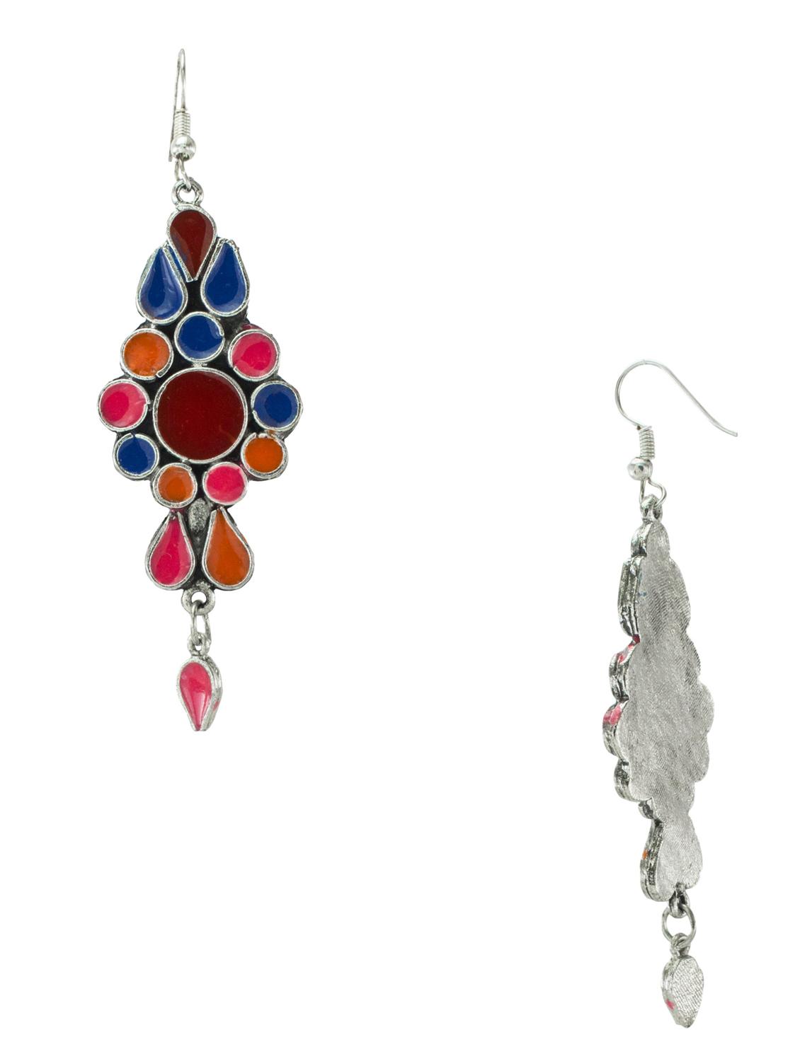 silver metal drop earring - 18228827 - Standard Image - 2