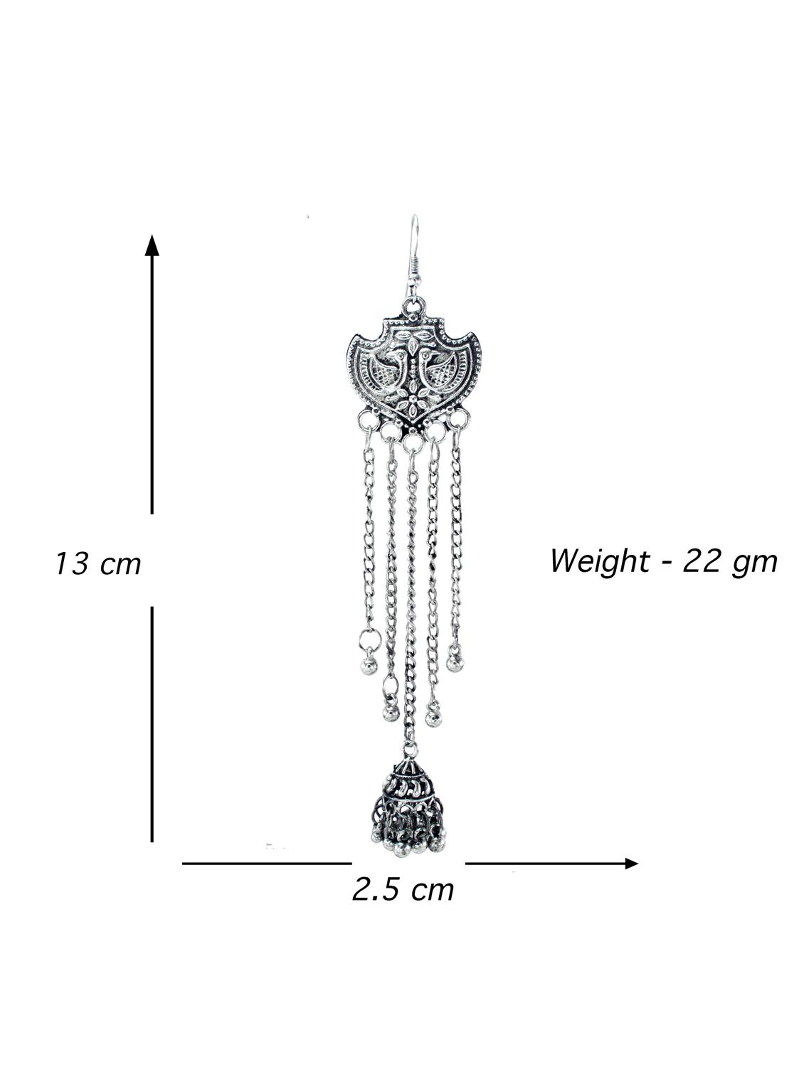 silver metal drop earring - 18229775 - Standard Image - 2