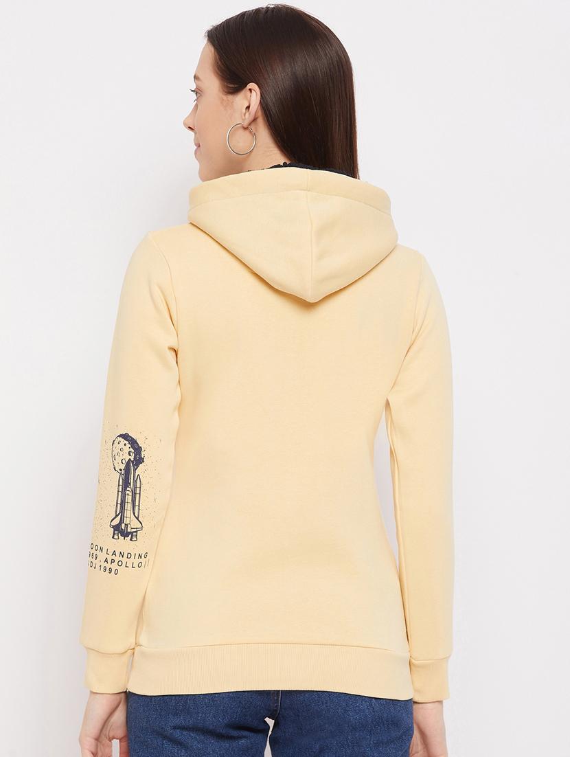 yellow printed hoodies sweatshirt - 18229884 - Standard Image - 2