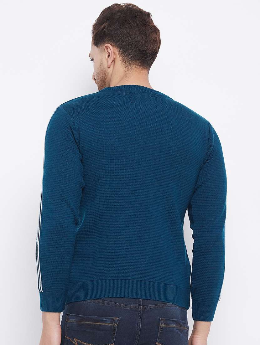 navy-blue chest-printed pullover - 18229898 -  Standard Image - 2