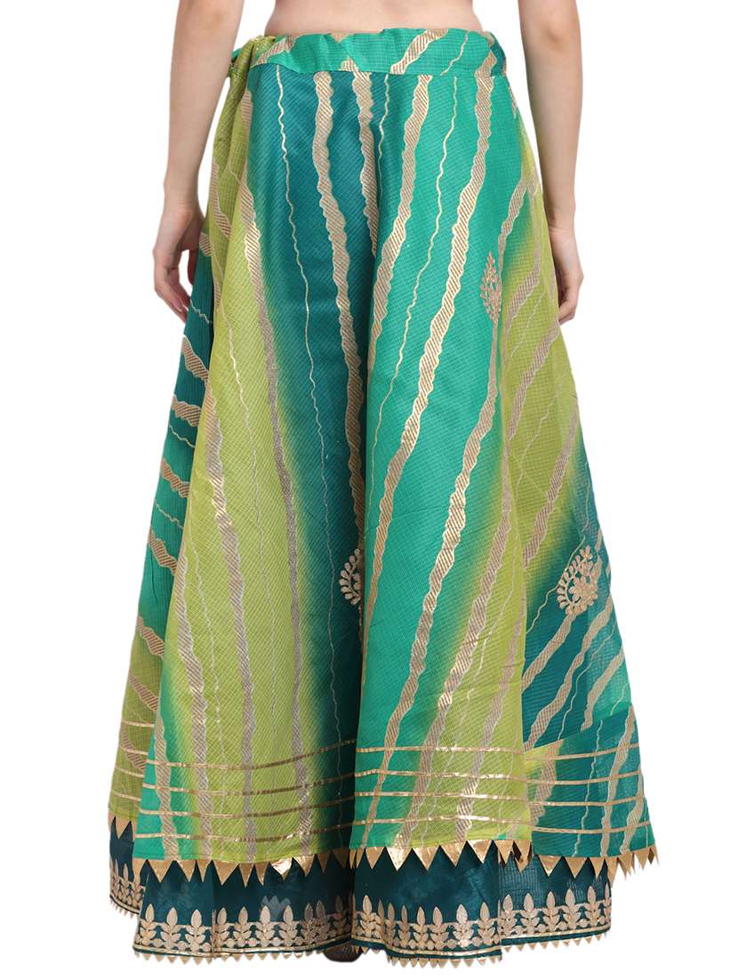green printed flared skirt - 18230217 -  Standard Image - 2