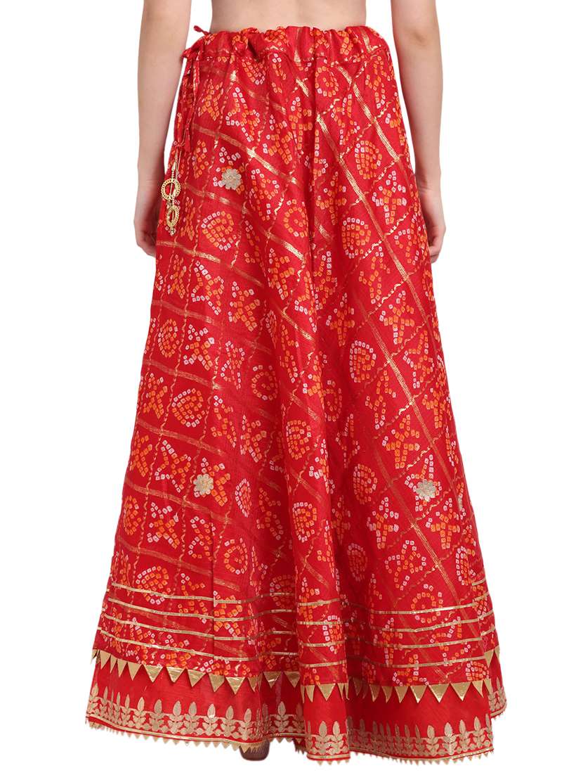 red printed flared skirt - 18230220 -  Standard Image - 2