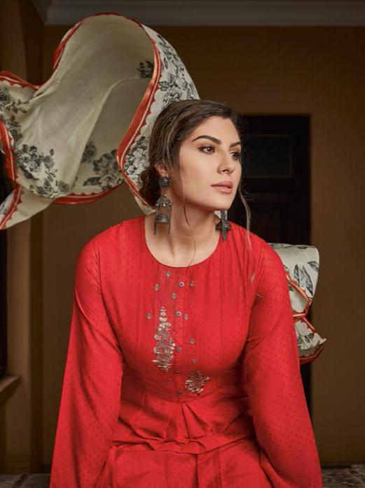 top: muslin printed with embroidery bottom - 18230227 - Standard Image - 2