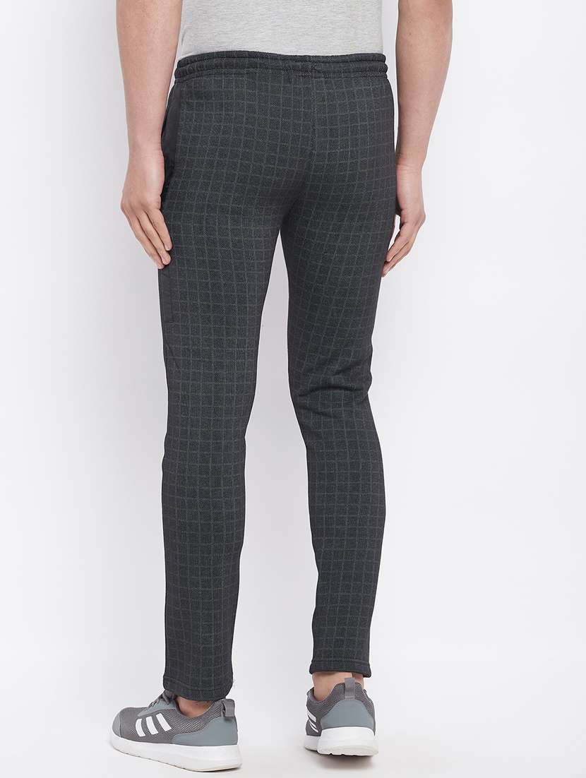 black checkered track pant - 18230267 - Standard Image - 2