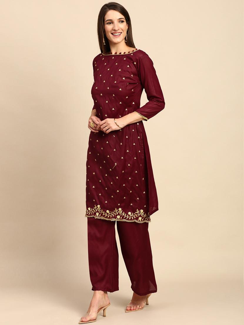 embroidered unstitched suit set