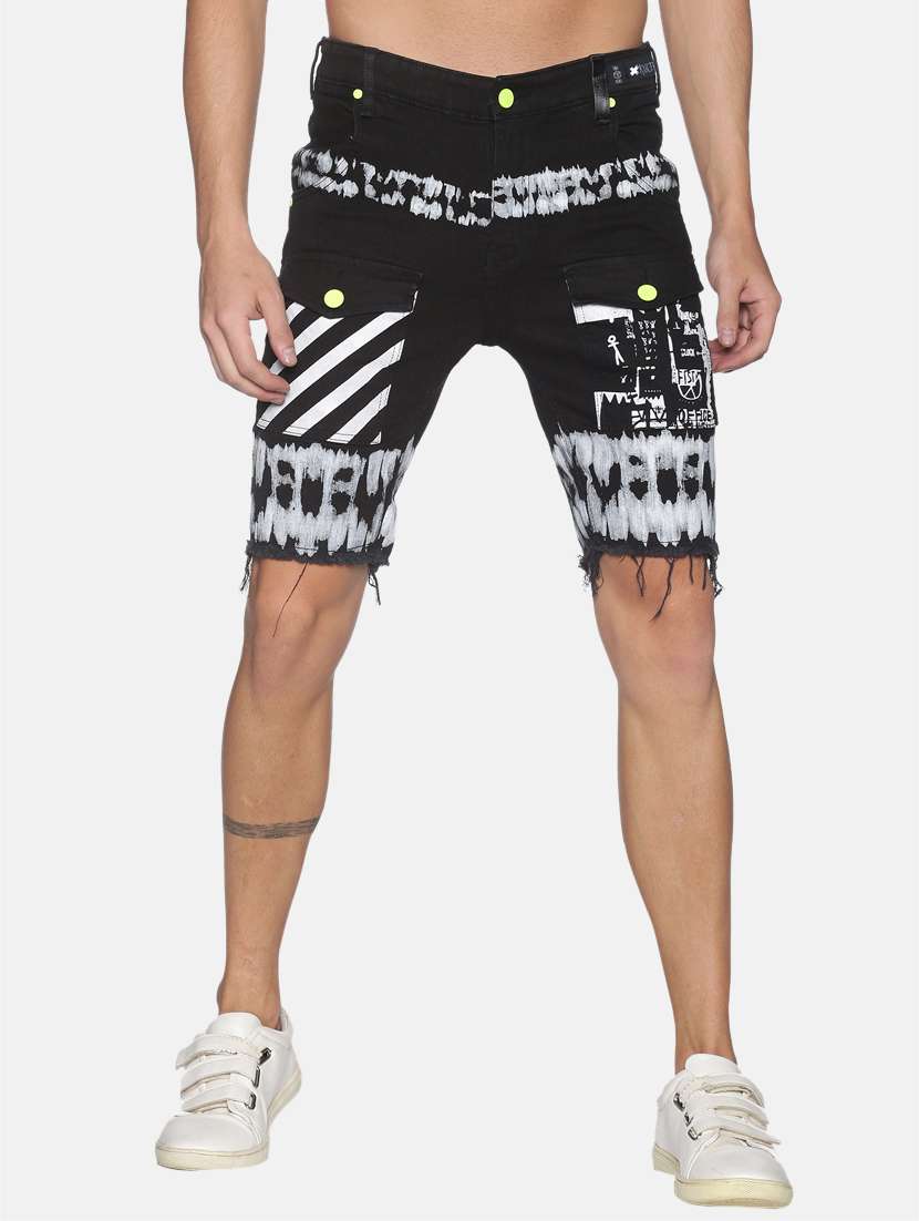 men black printed shorts