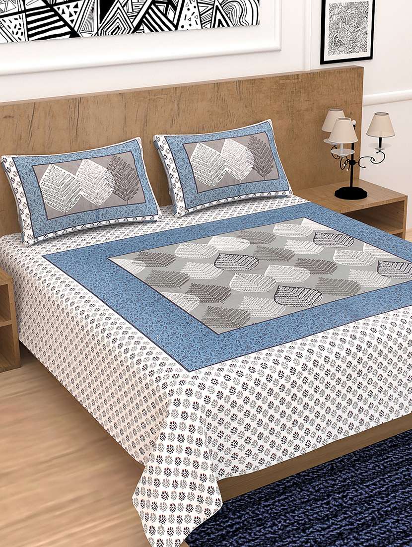 divamee bedsheets 100% pure cotton, vibrant colours jaipuri print double bedsheet with 2 pillow covers-color resistance