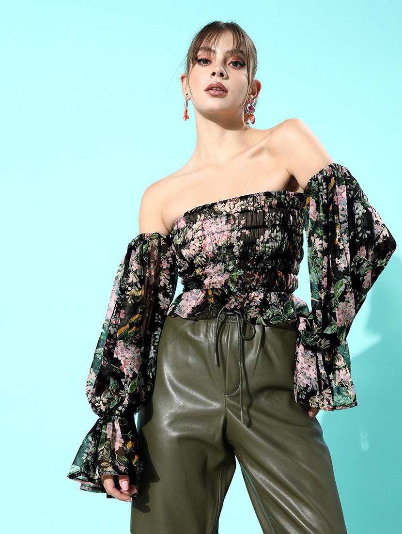 women's crop off shoulder top