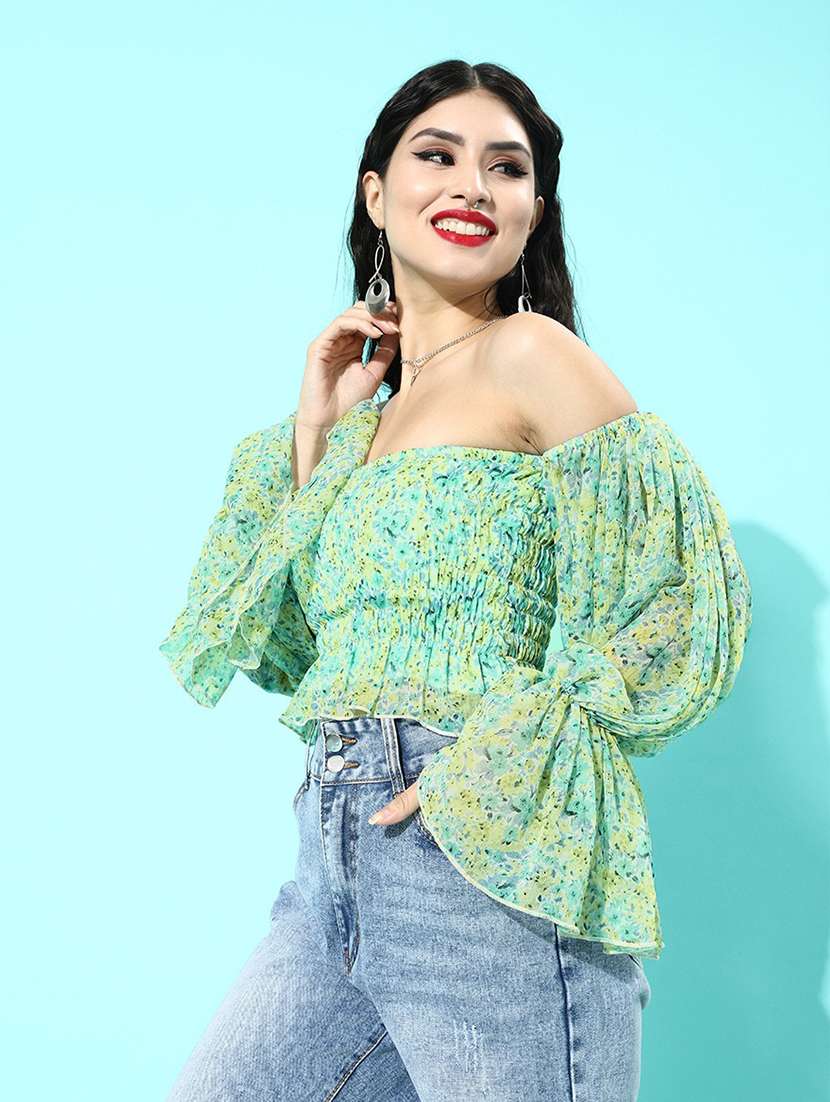 women's crop off shoulder top