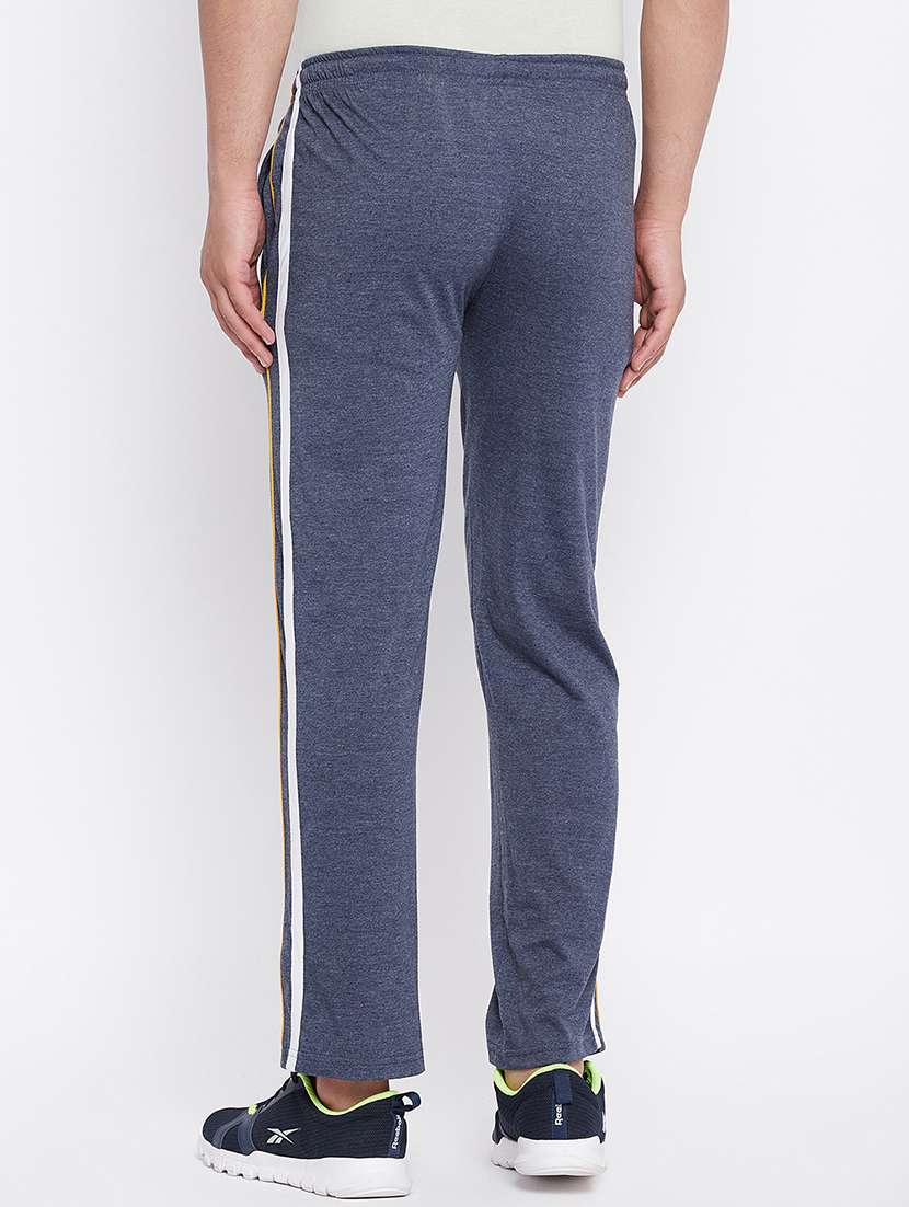 navy blue melange track pant - 18231509 -  Standard Image - 2