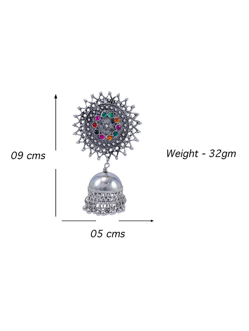 multi colored metal jhumka earring - 18232091 - Standard Image - 2