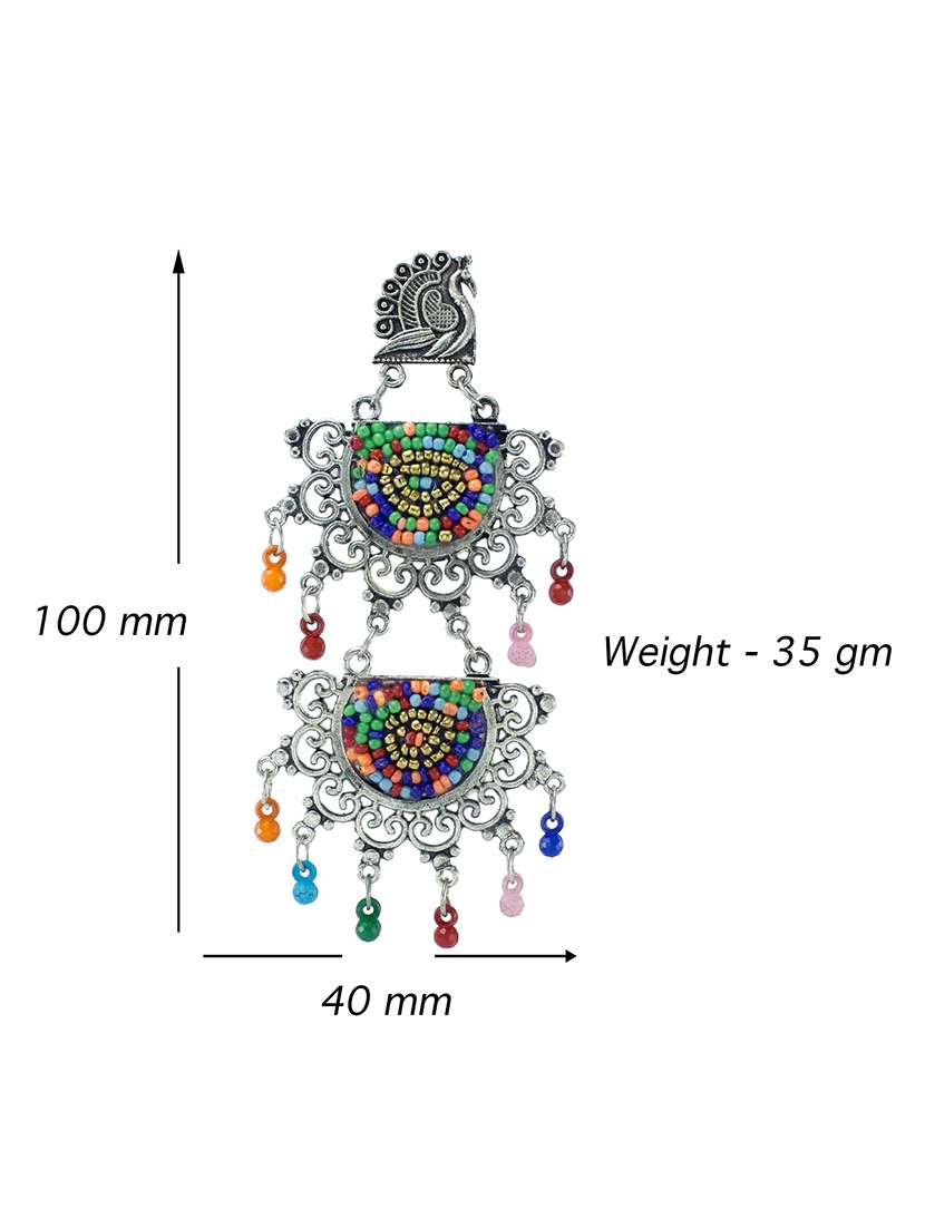 multi colored metal drop earring - 18232102 -  Standard Image - 2