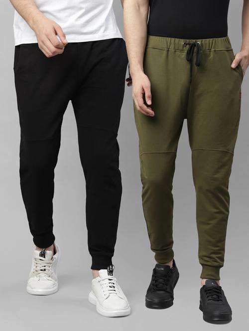 men pack of 2 solid mid rise full length jogger - 18232817 - Standard Image - 0