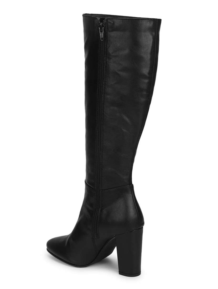 black pu knee length  boots - 18232898 -  Standard Image - 2