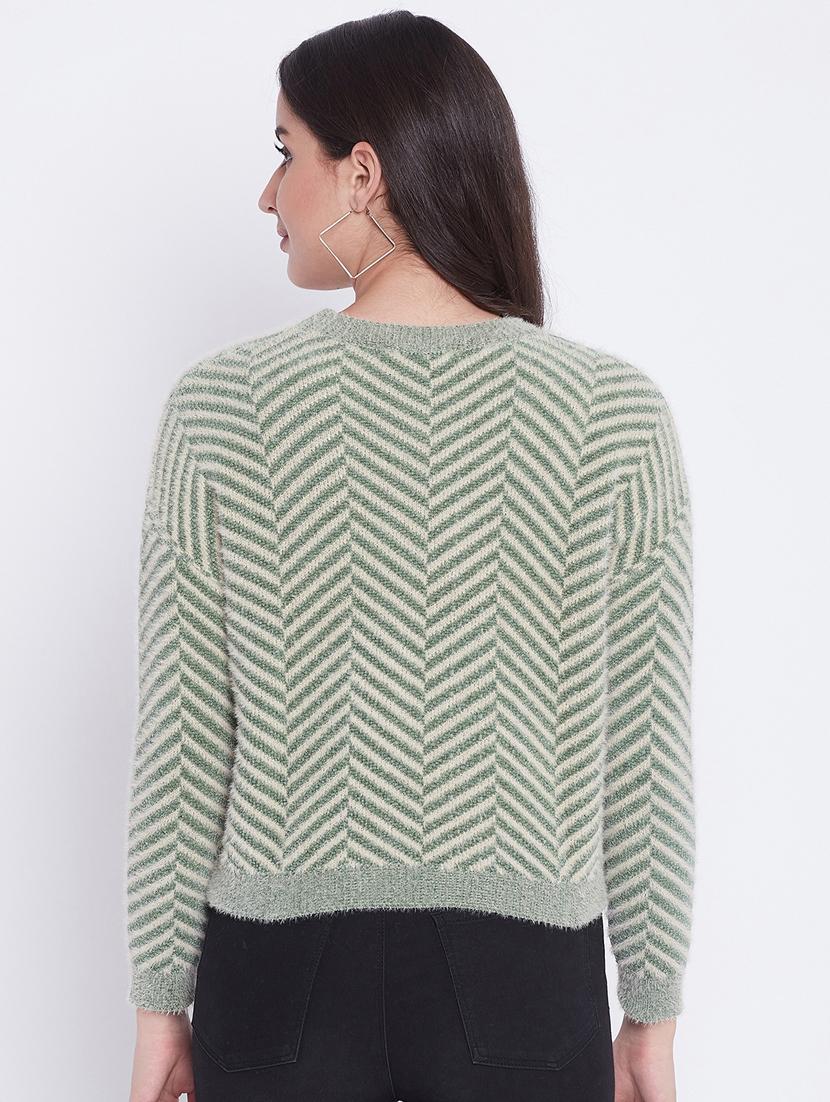 round neck chevron pullover - 18232923 - Standard Image - 2